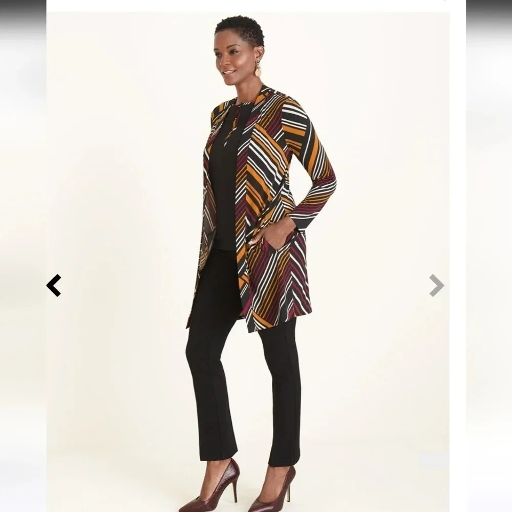 Chico’s Multicolor Travel Duster Jacket Size 4 NWT - Picture 2 of 10